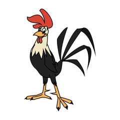 Rooster cartoon icon. Animal farm nature rural and creature theme. Isolated design. Vector illustration