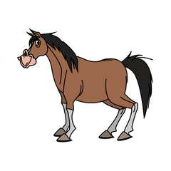 Obraz na płótnie Canvas Horse cartoon icon. Animal farm nature rural and creature theme. Isolated design. Vector illustration