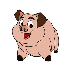Pork cartoon icon. Animal farm nature rural and creature theme. Isolated design. Vector illustration