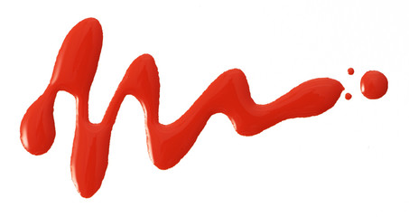 Red color nail polish on background