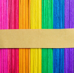 paper covered on multicolor wood background texture