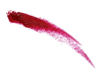 Beautiful red color lipstick brush stroke on background