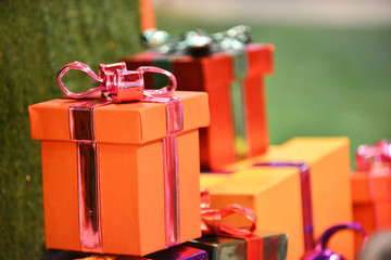 Colorful presents gift Boxes,New Year Celebration background