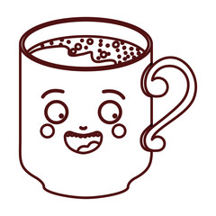 Coffee mug cartoon icon. Coffee time drink breakfast and beverage theme. Isolated design. Vector illustration