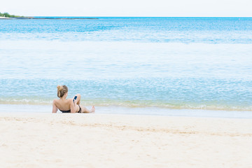 girl on sea beach