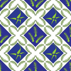 Fern Leaves Seamless Pattern, Vector Illustration