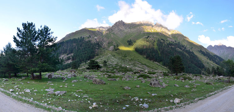 in the foothills of Mount Elbrus