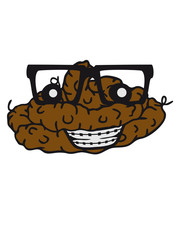 Nerd geek horns claw clasp freak nerdy hipster droppings shit shit freak disgust comic cartoon funny