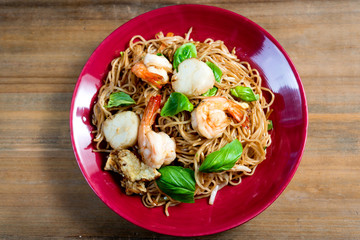 fried noodle asian food on the table