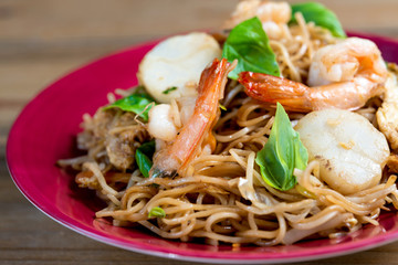 fried noodle asian food on the table