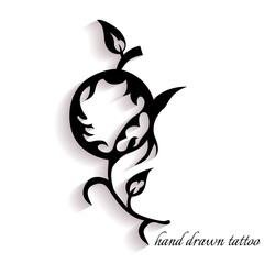 Hand-drawn tattoo with shadow