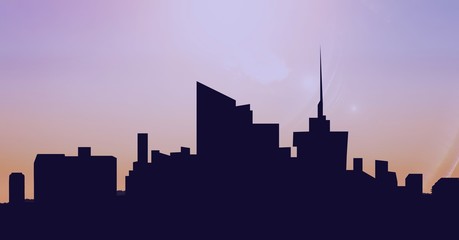 Silhouette of a modern city scape