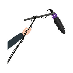 Microphone device icon. Broadcasting journalism news technology media and studio theme. Isolated design. Vector illustration