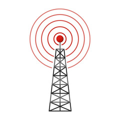 Antenna signal device icon. Broadcast internet technology and wireless theme. Isolated design. Vector illustration