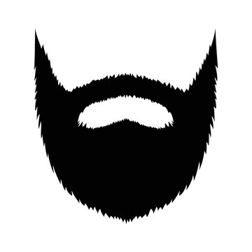 Large full beard with mustache and goatee flat icon for apps and websites