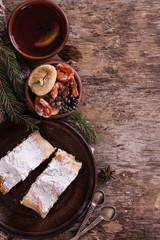 strudel with dried fruits