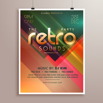 retro music party event flyer invitation template