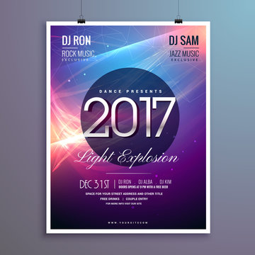 amazing 2017 happy new year party invitation template with abstr