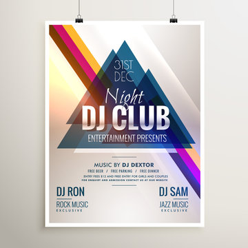 creative club music party event flyer template with abstract sha