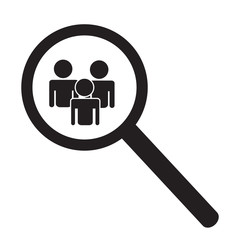 search people icon. magnifier glass searching people.