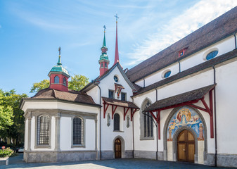 Entry to Franziskan church in Luzern - Switzerland