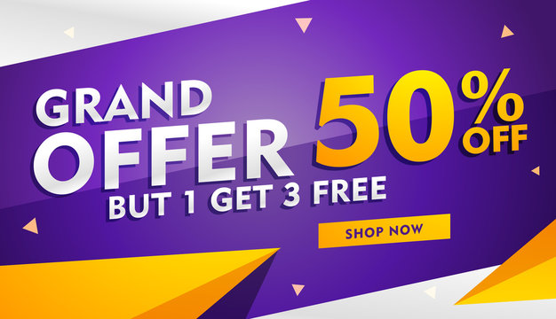 grand offer sale and discount banner template for promotion