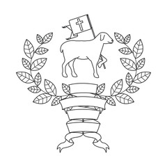 Sheep icon. Religion god pray faith and believe theme. Isolated design. Vector illustration