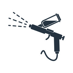 spray, isolated icon on white background, auto service, car repa