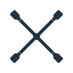 x wrench, isolated icon on white background, auto service, car r