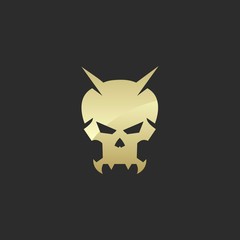 Shiny Gold Skull Logo Template