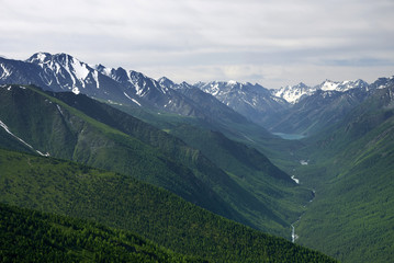 Fototapeta premium Alpine landscape in Altai Mountains, Siberia, Russian Federation