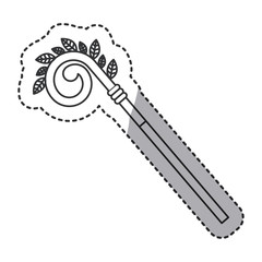 Pope stick icon. Religion god pray faith and believe theme. Isolated design. Vector illustration