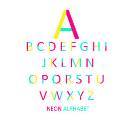 Neon color font flat design pink