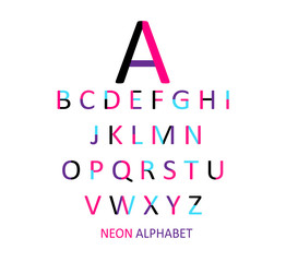 Neon color font flat design pink
