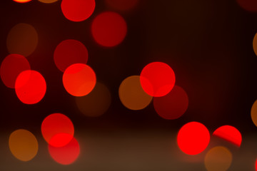 Defocused Bokeh Background of Red Fairy Light String