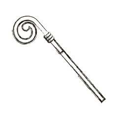 Pope stick icon. Religion god pray faith and believe theme. Isolated design. Vector illustration