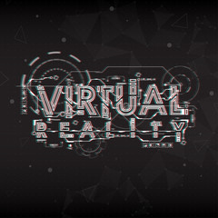 Virtual reality. Conceptual Layout for print and web. Lettering with futuristic user interface elements.