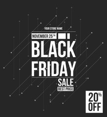 Black friday sale design template. conceptual layout for web and print.