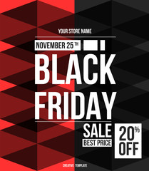 Black friday sale design template. conceptual layout for web and print.