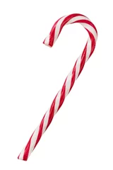 Foto op Plexiglas Close up of candy cane isolated on white background © rangizzz