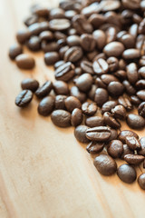 Coffee on grunge wooden background