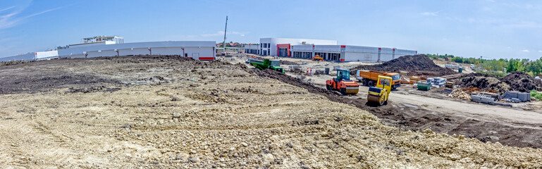 Panorama is showing landscape transform into urban area