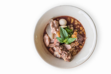 Thai Noodle on white background.