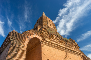 Fototapeta na wymiar Old pagoda in Bagan ancient city, Mandalay region, Myanmar