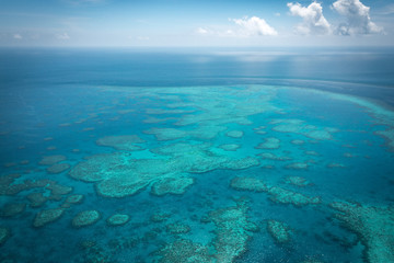 Fototapeta na wymiar Great Barrier reef from above, Queensland, Australia