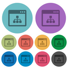 Networking application color flat icons