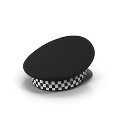 police flat cap isolated on white. 3D illustration