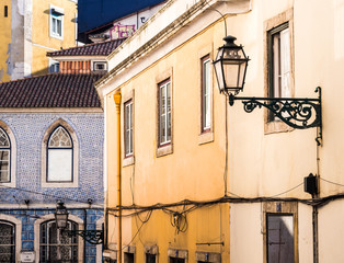 Colorful architecture on one of the streets of the Old Town of L