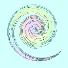 абстрактная перламутровая спираль, векторная иллюстрация