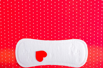 feminine hygiene on a red background